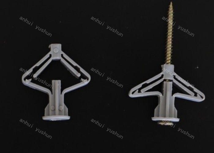 Ancora di plastica del muro a secco dell'ancora della vite di spina della parete della farfalla del fermo di Grey Wall Plug Screw Plastic
